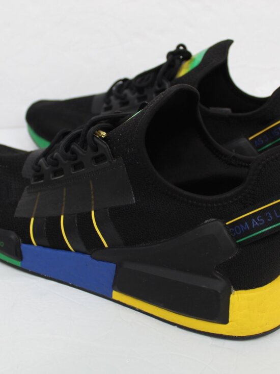 Adidas NMD R1 V2 Rio De Janeiro Black Textile Mens Lace Up Trainers FY1255 Sz 14 main image 8